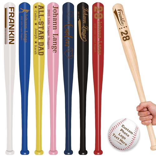 Personalized Mini Bat 18” Custom Engraved Mini Baseball Bat with Name, Number for Tee Ball, Little League, Softball Team, Coach Gift