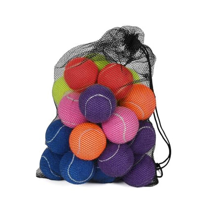 24 Pack Tennis Balls, Training Tennis Balls, Pet Dog Playing Balls, Practice Tennis Balls with Mesh Bag for Transport and Beginner Training - color: Colorful-24Pack