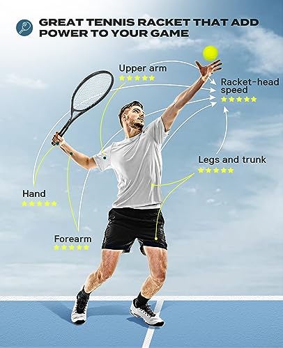 HIRALIY Tennis Rackets 2 Pack for Adults Beginners - 27 Inch Lightweight Aluminum Tennis Racquet Set with 3 Balls & Carry Bag - Vibration Dampening & Large Sweet Spot for Men Women Couples