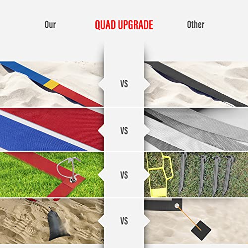 Professional Beach Volleyball Lines for Sand 26.3' X 52.6'| 30' X 60', 2 inch, Better Visible, Upgraded Weather Resistance, with Metal Anchors & Sand Bags