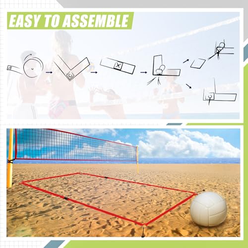 2 Inch Sand Court Line 16 x 8 Meter Volleyball Boundary Short Court Sand Setup Line for Beach Volleyball