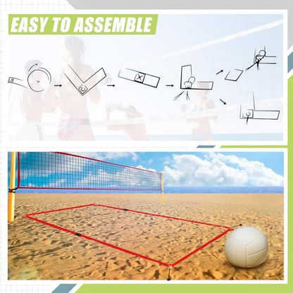 2 Inch Sand Court Line 16 x 8 Meter Volleyball Boundary Short Court Sand Setup Line for Beach Volleyball