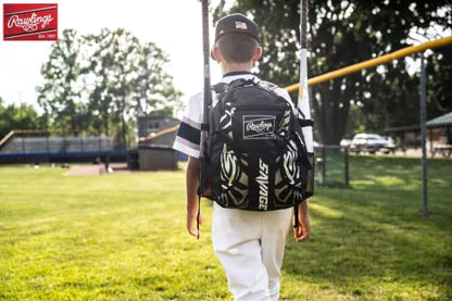 Rawlings | SAVAGE Backpack Equipment Bag | T-Ball/Youth Baseball & Softball | Multiple Styles - color: Black / Royal