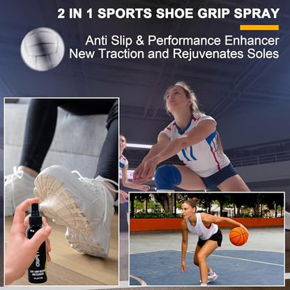 2 in 1 Grip Restore and Cleaner for Golf, Tennis, Pickleball, Football, Baseball, Basketball, Soccer, Volleyball - Removes Dirt And Oil,Improving Sports Shoe Grip Performance Enhancer