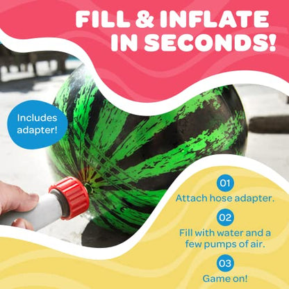 Watermelon Ball – Cool Underwater Pool Toy for Teen Boys, Girls, Men & Women. Great Gifts for Swimming, Diving & Backyard Games. Best for Birthday Presents, Spring Vacation & Summer Family Fun. - size: 9", style: 9" Green