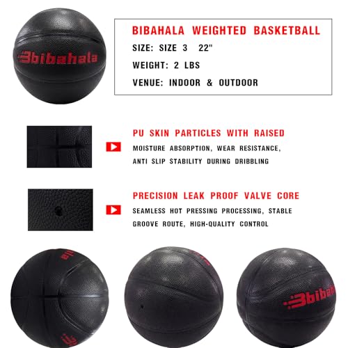 2LBS/1.3LBS Weighted Heavy Basketball Size 3 Training Ball for Improving Dribbling and Control Small Weighted Basketball for Ball Handling Drills and Finger Strength Practice