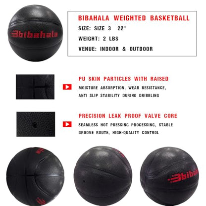 2LBS/1.3LBS Weighted Heavy Basketball Size 3 Training Ball for Improving Dribbling and Control Small Weighted Basketball for Ball Handling Drills and Finger Strength Practice