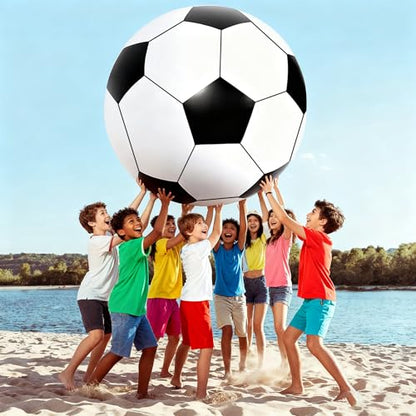 Giant 6.6 ft Inflatable Soccer Ball with Rapid Valve - Massive PVC Football for Beach, Backyard, Party Games & Parades - Adult & Teen Outdoor Sports Toy (6.6 FT) - size: 6.6 FT