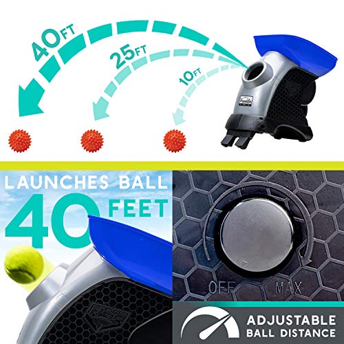 Franklin Pet Supply Co. Ready Set Fetch Automatic Tennis Ball Launcher Dog Toy - Electronic Thrower for Fetch + Playtime - Launches up to 40 Feet - Official Size - color: Blue/Black