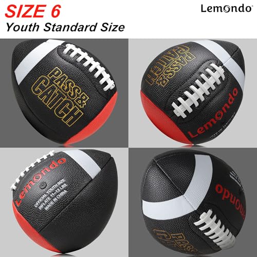 PassCatch Composite Training Football, Peewee Size, Youth Size(Ages 5-13) & Official Size(Ages 14+), Enhance Solo Passing Catching Skills(with Pump) - style: Youth Size 7(Ages 5-14)