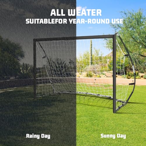 Portable Soccer Goal for Backyard, Kids Youth Adults Soccer Goal Set with Net + Ground Stakes, Soccer Target and Agility Speed Training Equipment - style: 8 x 5 Feet