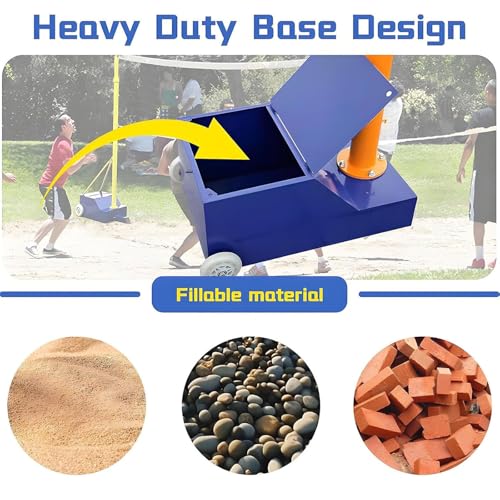 Badminton Net Frame Poles, Badminton/Volleyball Poles for Backyard, Heavy Duty Volleyball Stand with 2 Net, 5.1-6.89ft Adjustable Height, for Indoor or Outdoor Adult Kids School Garden