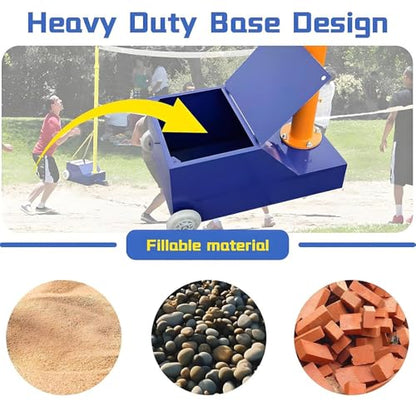 Badminton Net Frame Poles, Badminton/Volleyball Poles for Backyard, Heavy Duty Volleyball Stand with 2 Net, 5.1-6.89ft Adjustable Height, for Indoor or Outdoor Adult Kids School Garden