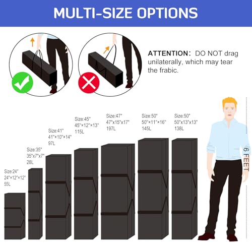 41inch Sports Duffel Travel Bag, 94L Extra Large Duffel Luggage Bag with Upgrade Zipper, Water Resistant & Foldable Equipment Storage Bag for Camping Tent Tripod Fishing - size: 41x10x14 inch