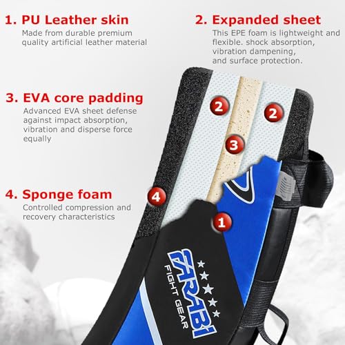 Farabi Sports Kick Shield 20.5 inches Large Curved Muay Thai Kicking Shield Strike Pad MMA Punching Foot Target Boxing Training Kick Pad Martial Arts Karate Taekwondo Kick Pad X 1 Unit - color: Blue Black