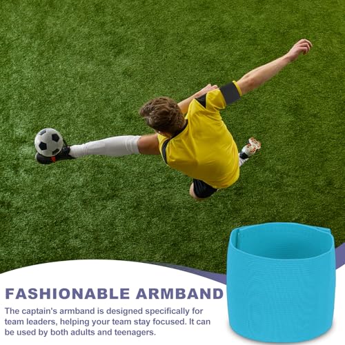 Soccer Captain Armband, Elastic Wrist Arm Bands Adjustable Player Team Leader Anti-Slip Badge Sports Accessories-Fit - color: Sky Blue