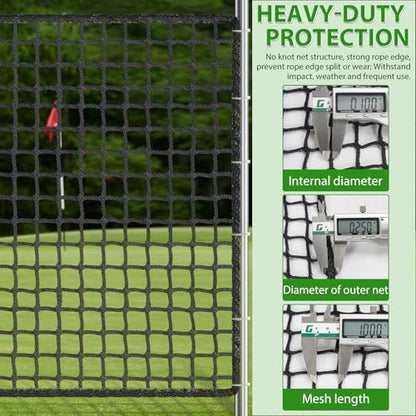 AKOZLIN Golf Practice Net Golf Netting Heavy Duty Sport Netting Nylon Golf Hitting Net for Baseball Hockey Soccer Ball Net Backyard Driving Cage Indoor Outdoor 10x6.5ft/10x10ft/10x15ft/15×15ft/10x20ft - style: 10x10ft