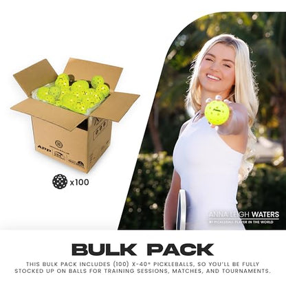 Franklin Sports X-40 Outdoor Pickleballs - Official Ball of USA Pickleball, APP Tour + US Open - Regulation Size