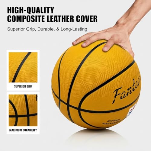 Basketball Size 7 - Rubber Basketball for Indoor/Outdoor Play, Perfect for Junior Players