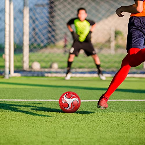 HyDren 4 Pcs Soccer Ball with Pump Official Size 4/5 Deflated Soccer Balls Bulk for Outdoor Indoor Practice Training Sport Gift for Kid Teen Youth Adult Back to School - size: Size 4, style: Stylish
