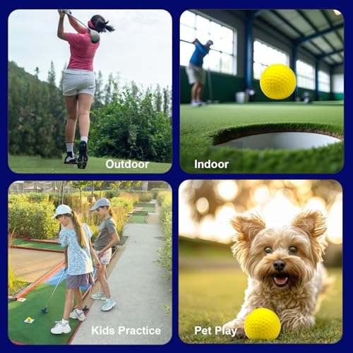 RiToEasysports Golf Balls, 16 Practice Training Golf Balls Set Trajectory with Mesh Bag for Indoor Outdoor Practice