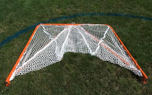 Velocity - Single Portable Folding Lacrosse Goal - Official 6' x 6' x 7' Size Compatible with 4, 5, 6,7mm White or Black Net, Foldable and Portable for Easy Training and Storage - Sports Equipment