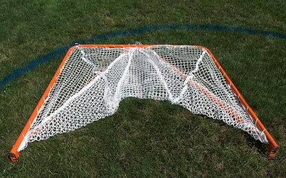 Velocity - Single Portable Folding Lacrosse Goal - Official 6' x 6' x 7' Size Compatible with 4, 5, 6,7mm White or Black Net, Foldable and Portable for Easy Training and Storage - Sports Equipment