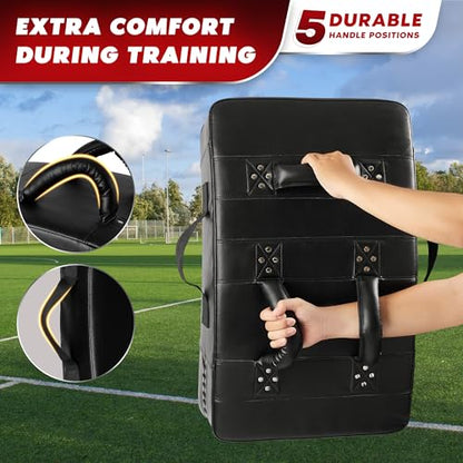 Yes4All Blocking Pad, Solid Rivets & Durable Leather Shield Pads, American Football. Basketball Training Equipment, Football Blocking Pads - Ideal for Martial Arts, Contact Drills, Sparring, Karate - color: Blocking Pads 2pcs