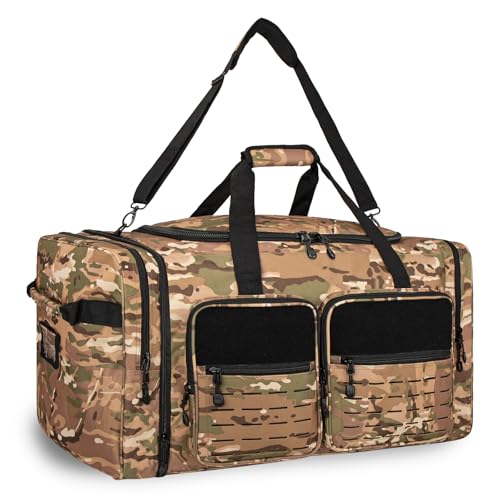 Goloni 130L Expandable 32" Heavy Duty Extra Large Duffel Bag,Sports Gym Equipment Travel Duffle Bag for Soccer Baseball Basketball Hockey Football Team Coaches & More - color: Yellow Camo