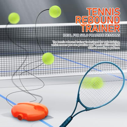 NUOBESTY Tennis Buddy Tennis Trainer Rebound Ball with String Solo Portable Practice Rebounder Equipment for Adult Beginner, Self Training Base Tool with 3 Balls for Indoor Outdoor