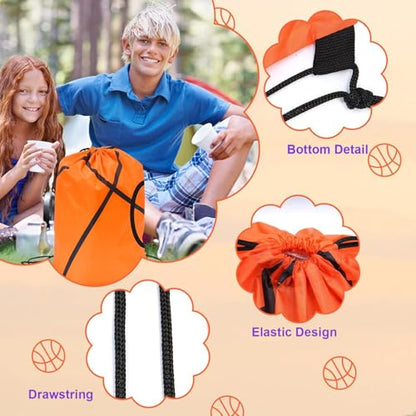 12 Pack Basketball Drawstring Backpack,Drawstring Backpacks Bulk,Large Capacity, Reliable Material,for Sports Teams(Basketball) - color: Basketball