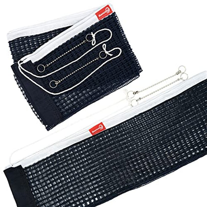 Sanung C-X1 Table Tennis Net Set, 2 Pieces Ping Pong Mesh Net with Chain for Indoor and Outdoor Training Competition Use, Easy to Set Up, Navy Blue