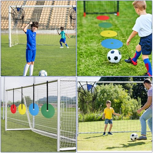 6Pcs Soccer Goal Target Net, Top Bins Soccer Goal Net, Corner Soccer Train Goal with Adjustable Straps, for Football Shooting Accuracy Practice Equipment, Easy to Attach/Detach, 28x22 Inches
