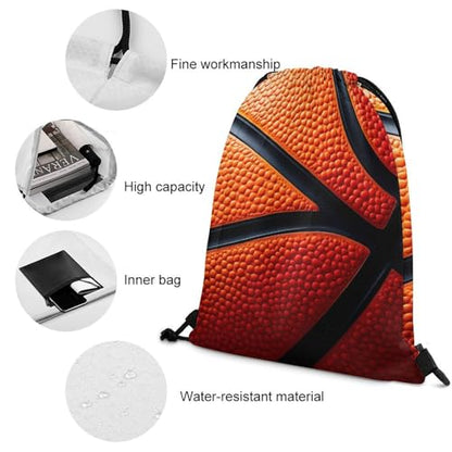 Large Capacity Beam Backpack Drawstring Sack for Basketball Sports Gear Travel Storage Men Women Unisex, Basketball Bags - color: Picture (1002)