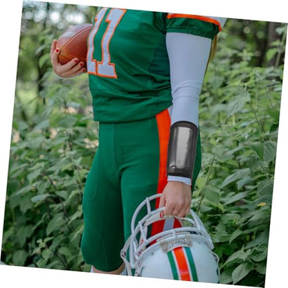 Football Tactical Wristband with Playbook Sleeve, Training Wrist Cover for Quarterback, Black Medium Sports Sweatband for Youth Football and Softball Coaching