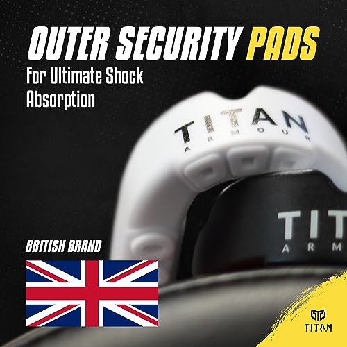 Titan Armour® Mouth Guard Boxing | Premium Dual-Layer | Case Included | Adult & Youth Custom-Fit Mouthpiece | Boil & Bite Mouthguard for Men: Football, MMA, Hockey, Lacrosse, BJJ, Basketball - color: Black, size: Adult Age 11+