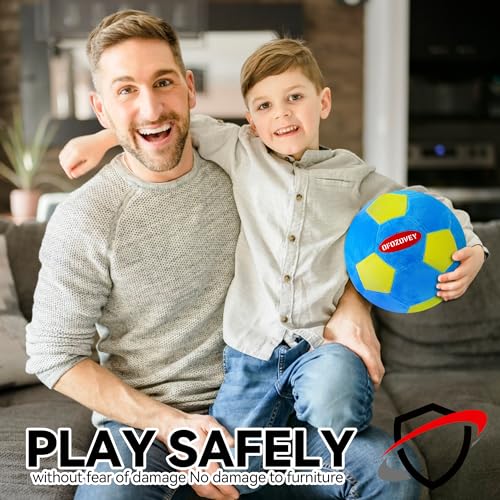 2 Pack Indoor Soccer Ball Size 4,Kids Soccer Ball Padded for Inside Your Home,Soft and Safe Foam Ball for Toddlers,Size 4 Soccer Balls Includes Pump and net,Best Gift for Boys and Girls