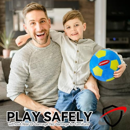 2 Pack Indoor Soccer Ball Size 4,Kids Soccer Ball Padded for Inside Your Home,Soft and Safe Foam Ball for Toddlers,Size 4 Soccer Balls Includes Pump and net,Best Gift for Boys and Girls