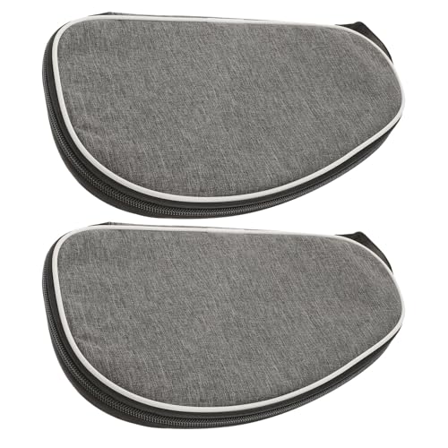 2pcs Table Tennis Racket Case Cover with Ball Holder, Portable Waterproof Paddle Bag, Grey Sturdy Storage Organizer for Table Tennis Players and Outdoor Use