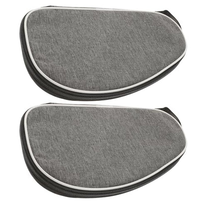 2pcs Table Tennis Racket Case Cover with Ball Holder, Portable Waterproof Paddle Bag, Grey Sturdy Storage Organizer for Table Tennis Players and Outdoor Use