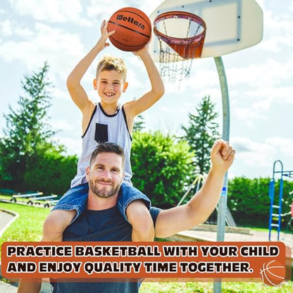 Wettarn Rubber Training Basketball with Pump Street Ball Made for Teens Adults Indoor and Outdoor Game Gym Training Competition Basketball Games - size: Size 3