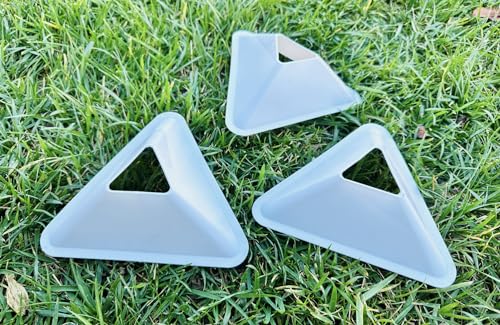 Unicorn Co Premium Football Soccer Agility Plyometric Training Triangle Plate Cones 20pcs - color: White