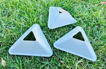 Unicorn Co Premium Football Soccer Agility Plyometric Training Triangle Plate Cones 20pcs - color: White