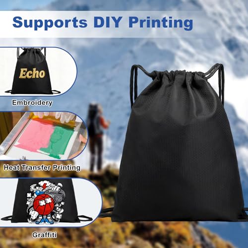Extra Large Drawstring Backpack, Heavy-Duty Oxford String Bag for Basketball, Soccer & Laptop (2, Gray) - color: Gray