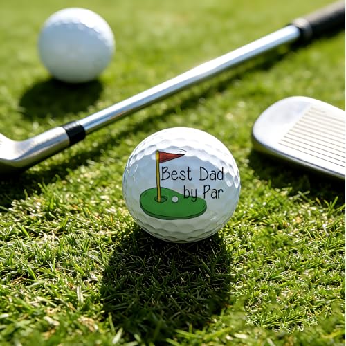 Dad Gift for Fathers Day, Golf Birthday Gift for Dad Father Papa Golfers Lovers Golfing Fan,, 2 Pcs Golf Ball Tabletop Display Stand Holders Gifts Decor, 3 tees