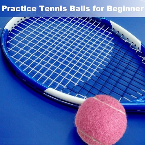 3 Pack Tennis Balls - Long Lasting Practice Balls for Tennis Beginners, Tennis Training Balls, Dog Fetch Toys - color: Pink