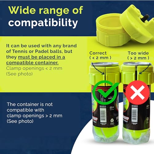 BALL RESCUER: Tennis Ball Pressurizer – Converts Compatible Tennis Ball Container into a 30 psi Ball Pressurizer & Extends Ball Life (Pump & Container not Included in Standard and Standard Plus) - size: With Pump & Ball Container