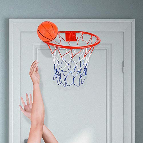 ArtCreativity Mini Over-the-Door Basketball Hoop Game – Easy to Hang, No Assembly Required – Includes 1 Mini Ball & Durable Net Hoop – Indoor Basketball Toy Gift for Kids, Teens & Adults Bedroom Play