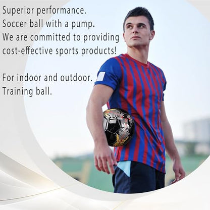 Senston Soccer Ball Size 3 & Size 4 & Size 5 for Kids and Adult Official Match Training Soccer Ball with Pump - color: black, size: size 5