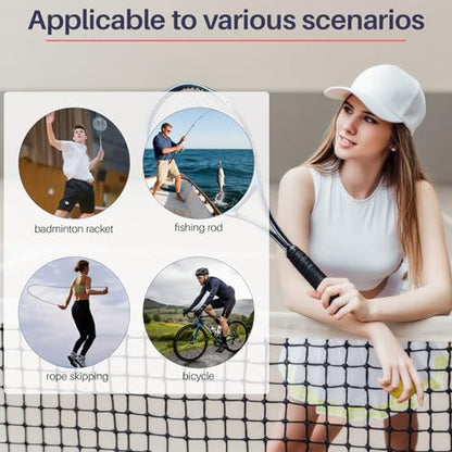 12 Pieces Tennis Racket Grip Tape, 6 Black + 6 White Precut Badminton Overgrips, Anti-Slip Sweat-Absorbent Tennis Grips for Tennis/Badminton/Pickleball Racquet Sports - color: 6Black+6White